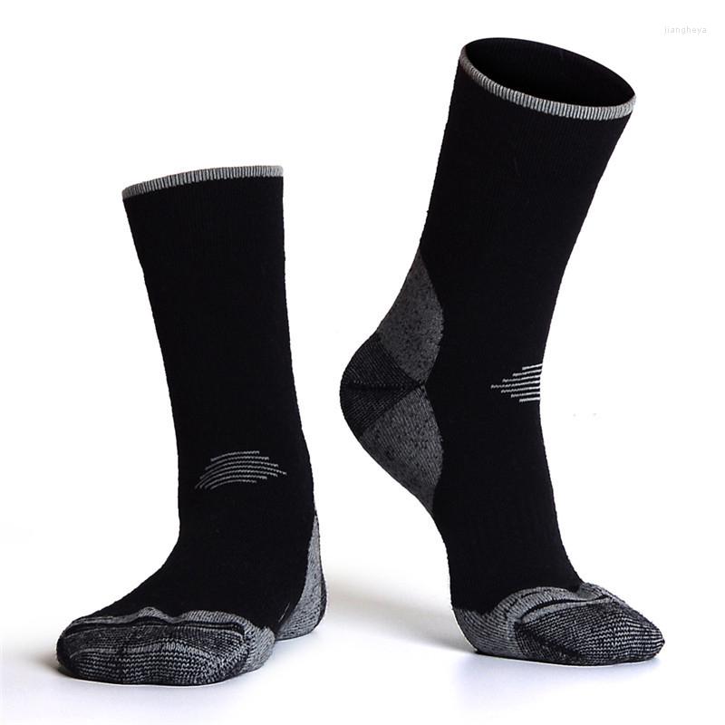 

Sports Socks 2 Pairs Winter Skiing For Men Women Outdoor Snowboard Hiking Trekking Sock Black Grey Color Thick Wool Keep Warm