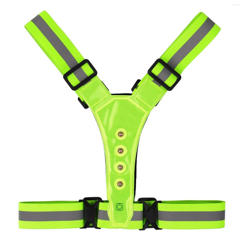 

Racing Jackets High Visibility LED Reflective Vest Night Safety Belt Gear For Running Cycling Walking Motorcycle Survival Tool, Black