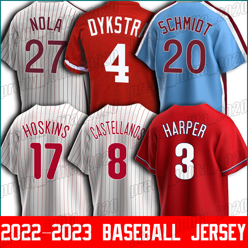 

3 Bryce Baseball Harper Jerseys Nick Castellanos Rhys Hoskins Mike Schmidt J.T. Realmuto Jersey Jean Segura Aaron Nola Alec Bohm Bryson Stott Brandon Marsh, Man custom jersey (fcr)