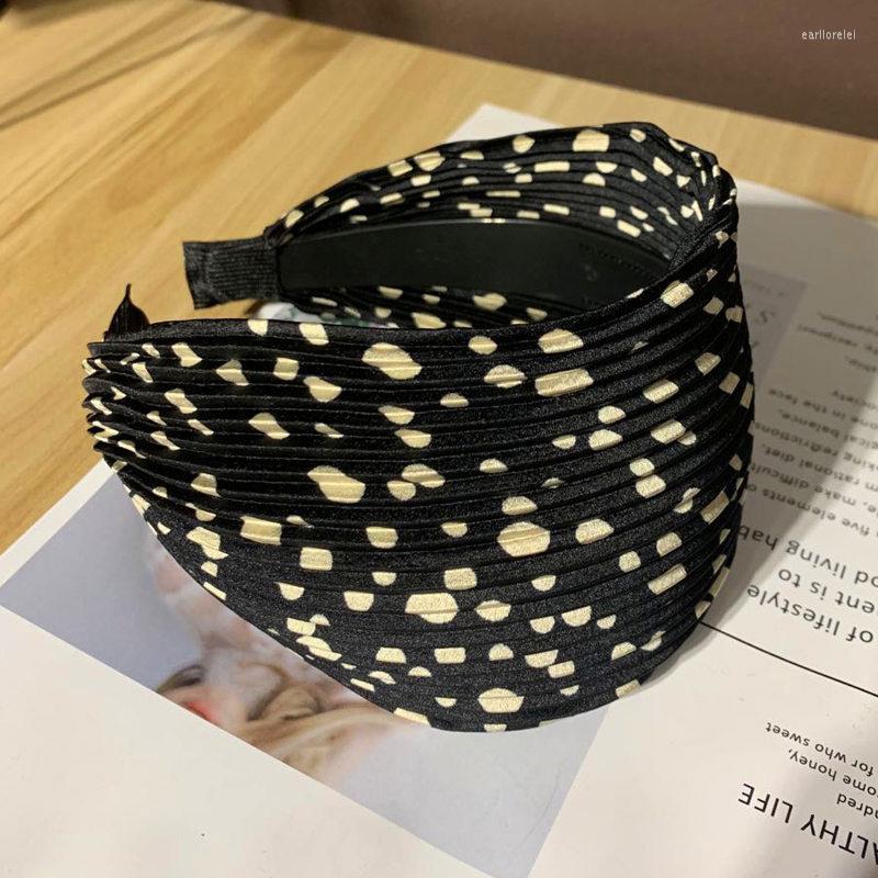 

Hair Clips QCOOLJLY Wide Hairband Printing Dots Solid Turban Elastic Hoop Bands Head Accessories For Women Girl Headdress