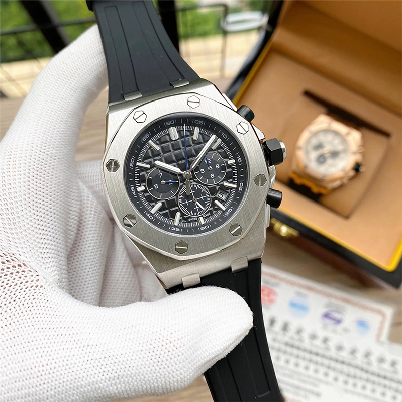 

men's watch automatic movement mechanical montre de luxe orologio reloj fashion designer watches aaa quality mens wristwatches with rubber strap, Black