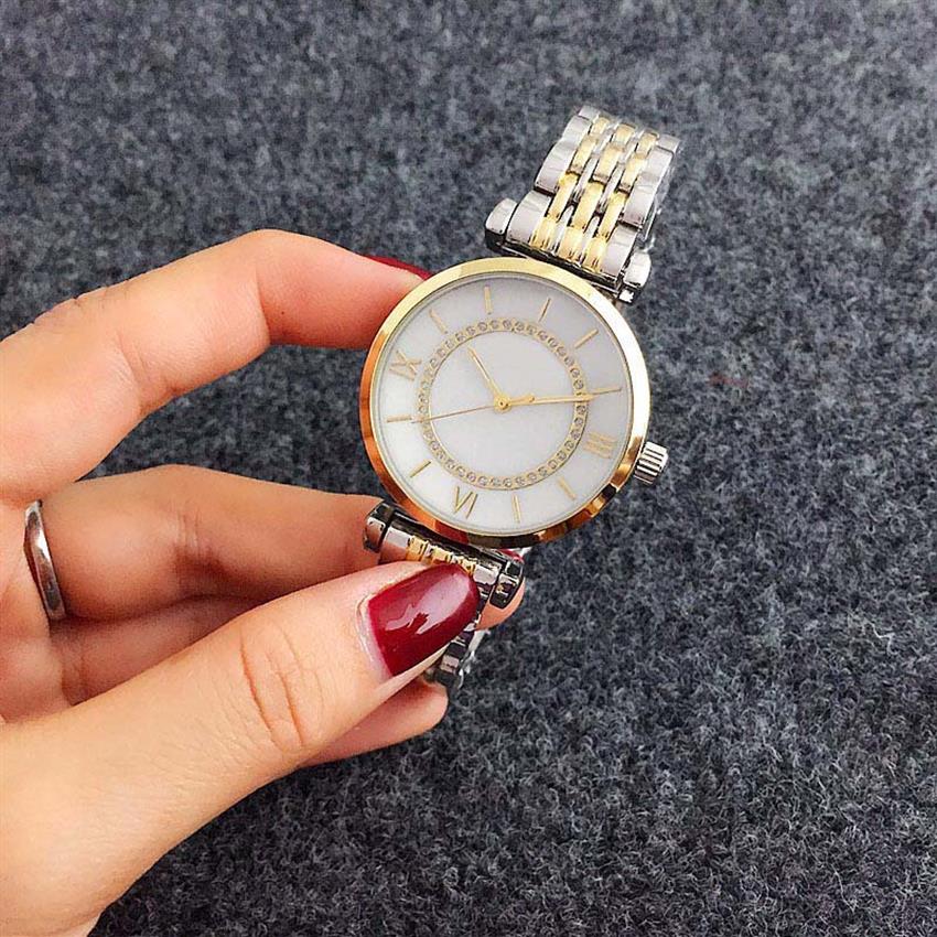 

Fashion Brand Watches women girl crystal style Metal steel band Quartz Wrist Watch AR02208A, Gold silver
