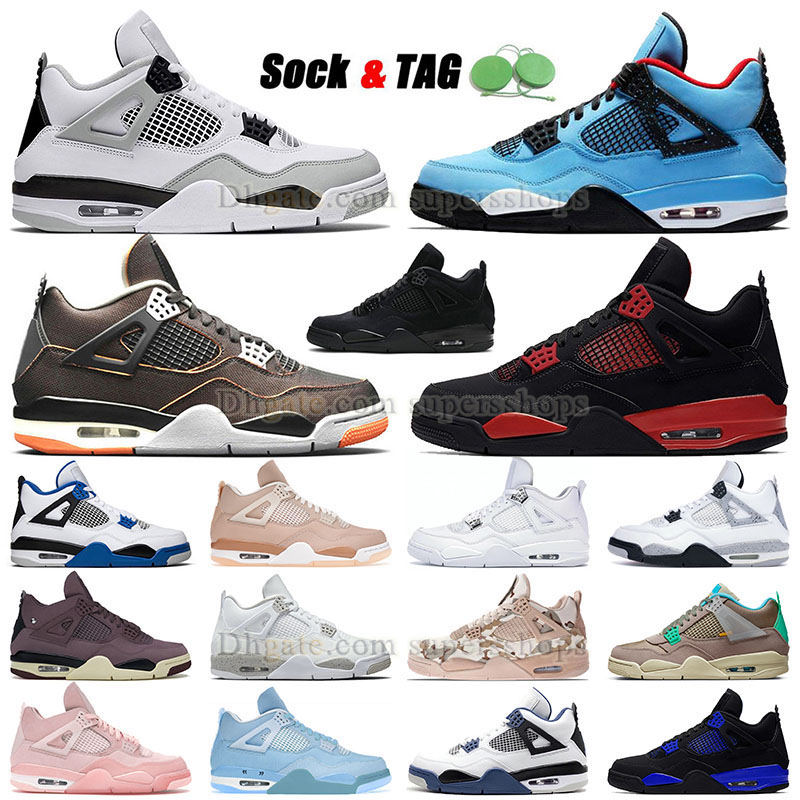 

Jumpman J4 J4s Mens Womens Basketball Shoes TS 4s Starfish 4 White Cement Red Thunder Blue Military Black Cat Whiite Cement Union Tape Hyzen Bred Desert Mosss Sneakers, J10 40-47 taupe haze