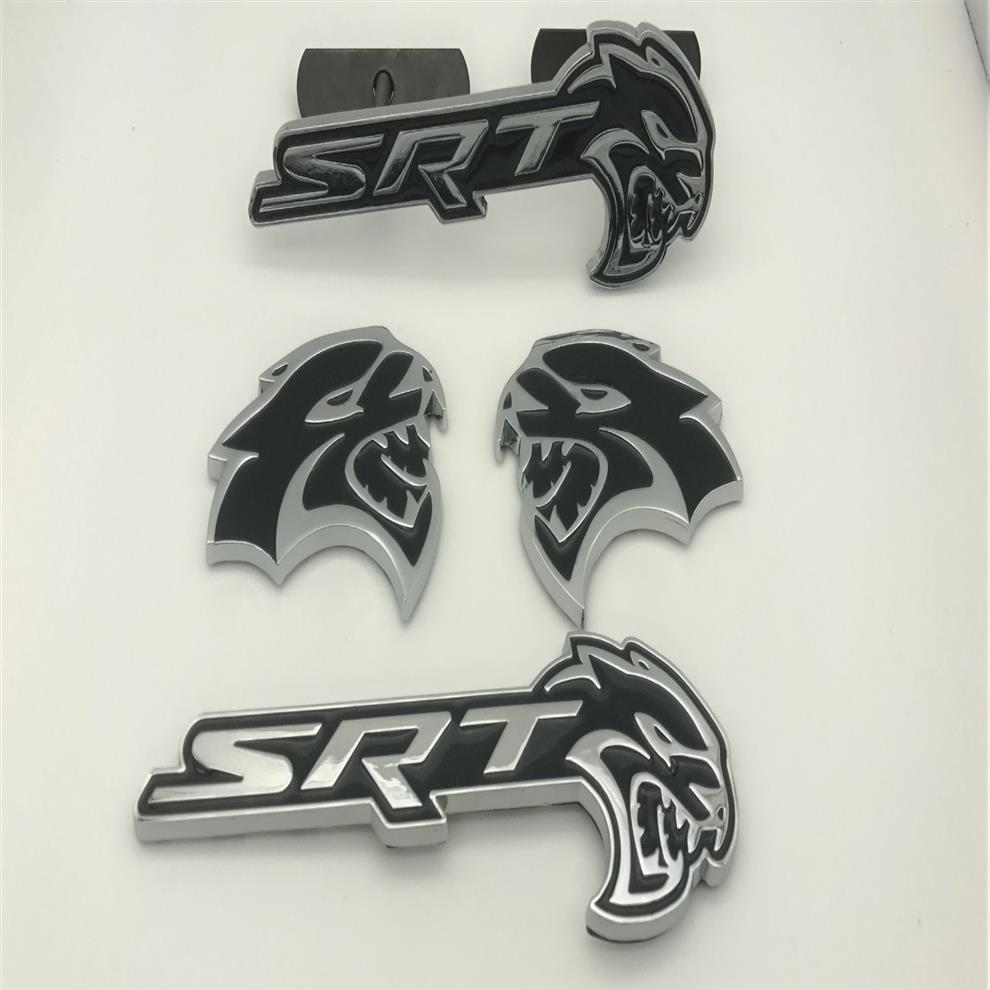 4pcs Black Hellcat Emblem Badge Sticker Decal Metal Fit pour Challenger SRT Charger2381