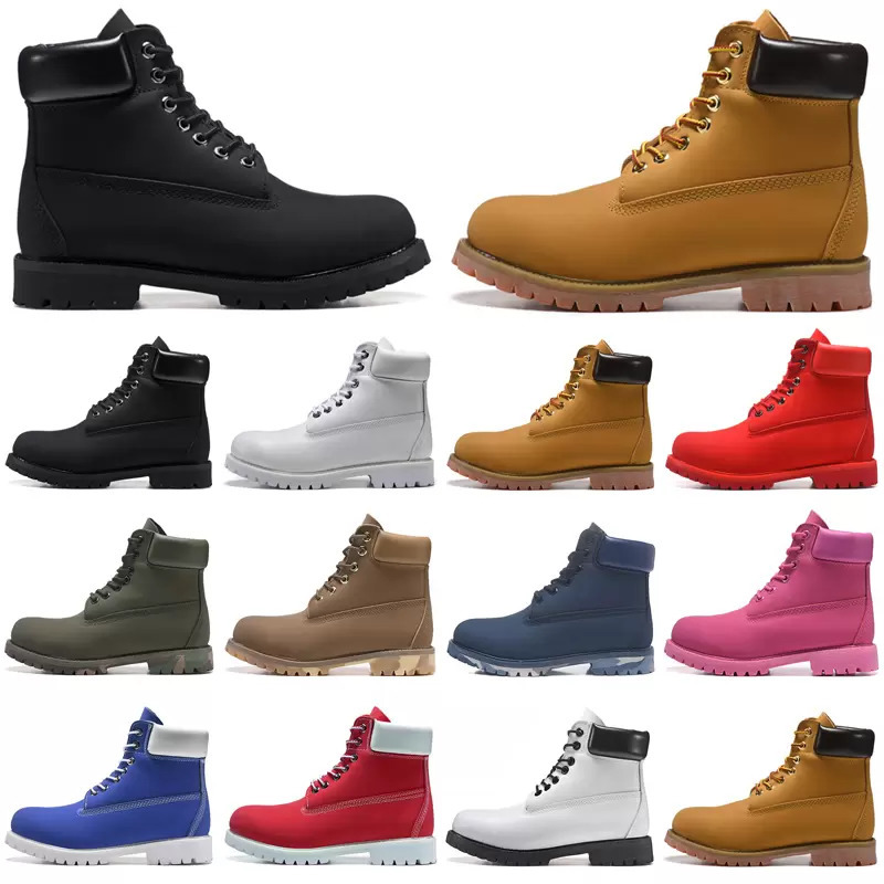 

2022 Designer Boots Men Women TBL Boot Luxury Leather Shoes timber Ankle martin shoe for cowboy Yellow Red Blue Black Pink Hiking work land booties Size 36-46, Fill postage