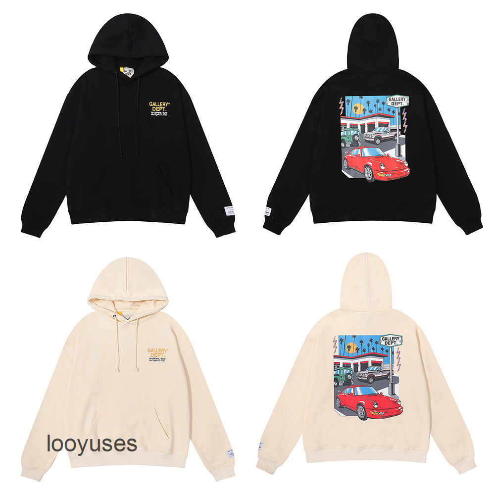 

Sweatshirt Hoodie Designer Fashion Galleryes Dept Painting Auto Printing High Street Pure Cotton Couple Hoodies, Black