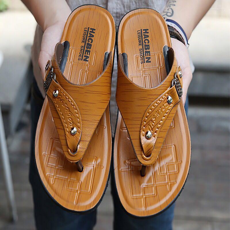 

Slippers 2022 Summer Fashionable Men's Flip Flop Outdoor Recreation Soft Bottom For Men Beach Comfortable Non-slip Shoes, Yellow