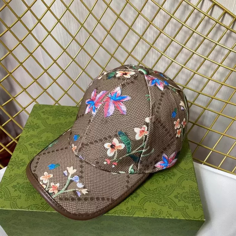 

Classic Designer Women Men Ball Caps 4 Seasons Unisex flowers Bucket hat Snapbacks Double Letter Sports Cap With Tags, Brown