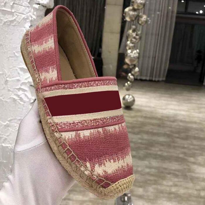 

Women Luxurys Casual Shoes Espadrilles Summer Designers ladies flat Beach Half Slippers fashion woman Loafers Fisherman canvas Shoes size 34-42, Box