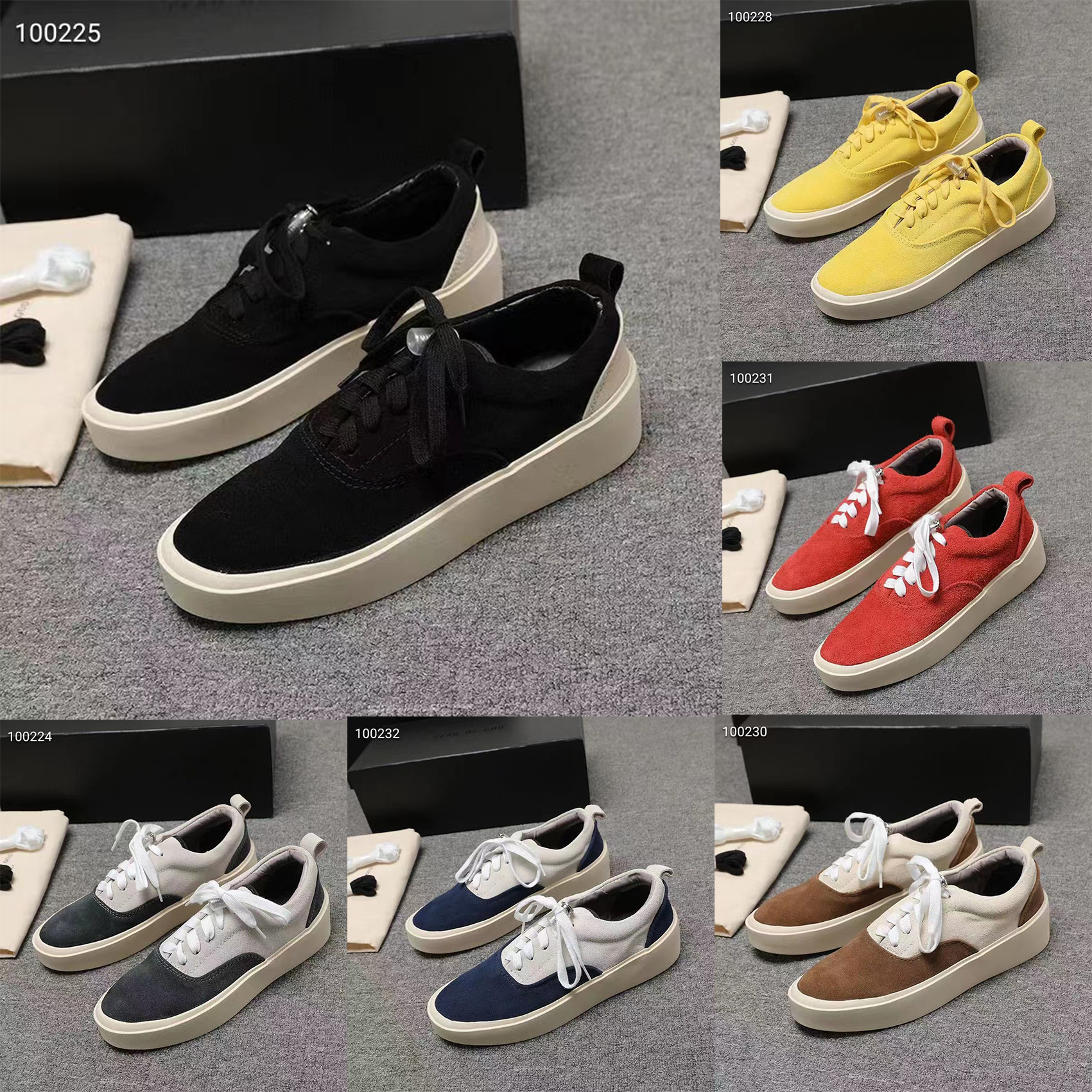 

Designer FOG Men Causal Shoes Fear God Mens Multicolor Sneakers High Street low Skate Sneakers Basketball Shoe Black Red Yellow Size39-46, Color1