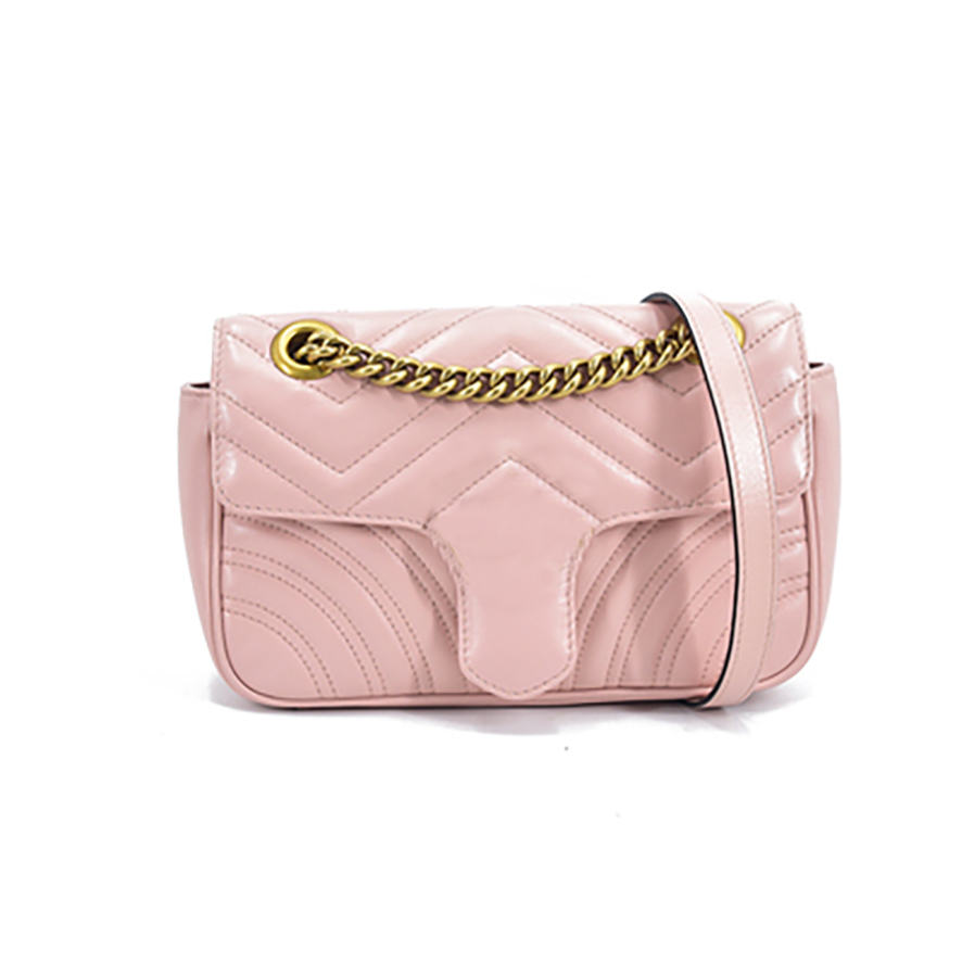 

designer bag Handbags handbag Classic 3 Size Real Genuine tote leather Serial Number Women Fashion Marmont GGs saddle bag with strap, Box