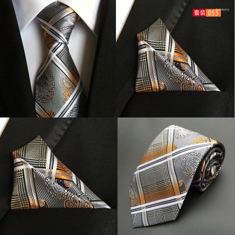 

Bow Ties Fashion Men's Tie Color Matching Stripe Jacquard Silk Business Formal Wedding Party 8cm 240000 Pin Corbatas Gra