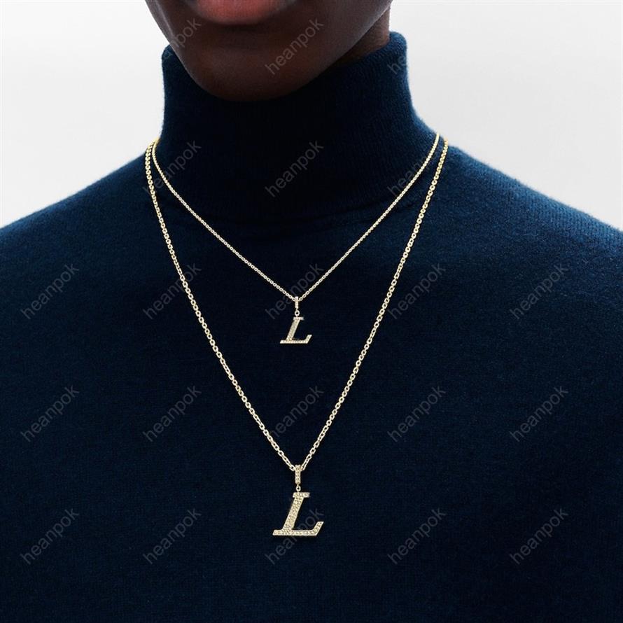 

Mens Pendant Necklaces Designer Jewelry Dimond Letters Love Necklace Gold Silver Chain L Necklace For Women Wedding Top Quality 22293S