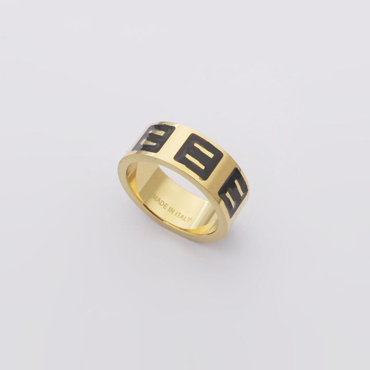 

Top Quality Fashion Styles Women Designer Ring Drop Oil Titanium Steel Couple Rings