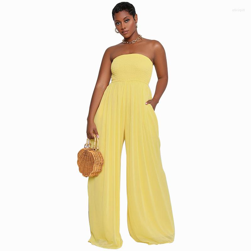 

Plus Size Dresses 2022 African Women Wide Trousers Suits Summer Chiffon Wide-leg Jumpsuit, Blue