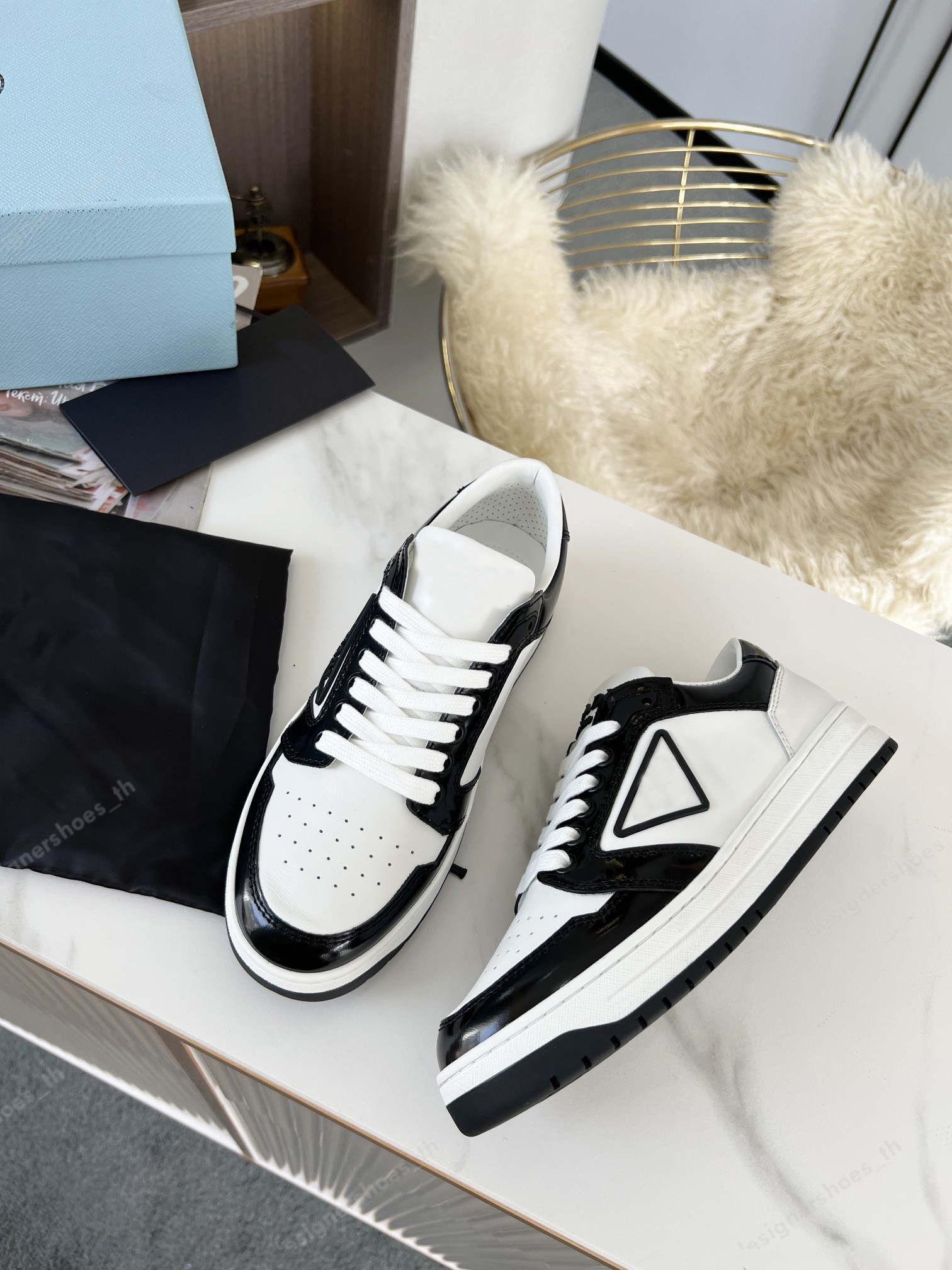 

Desinger Shoes Men Sneakers Technical Fabric Re-Nylon Breathable Chunky Rubber Lug Sole Casual Walking Party Wedding Footwear With Box, 12