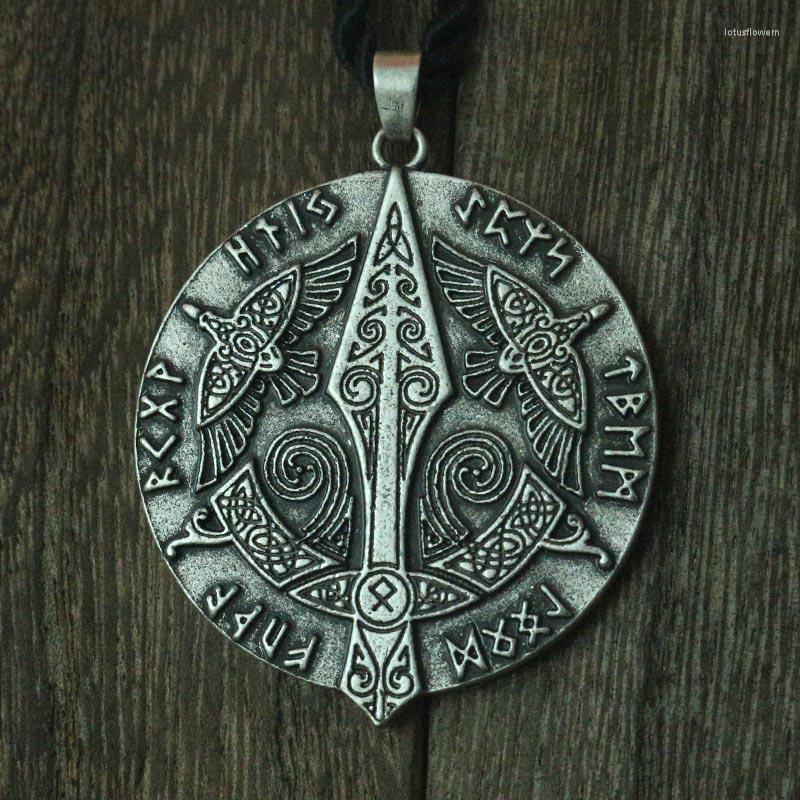 

Pendant Necklaces Lanseis 10pcs Viking Men Necklace Celt Crow Norse Letter Symbol Three Raven Jewelry