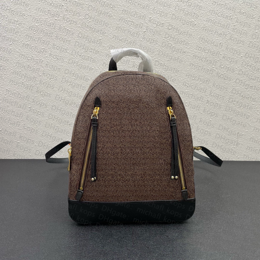 

Designer woman bag backpack large volume book student crossbody bag cowhide LOGO chain style 2022 top luxury travel bag, Deep brown