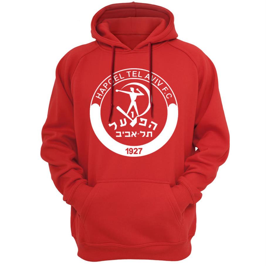 

Hapoel Tel Aviv Israel Outerwear Hoodies Sweatshirts Hooded Hoody Casual Apparel Men clothing Spring autumn season 516249T, Red