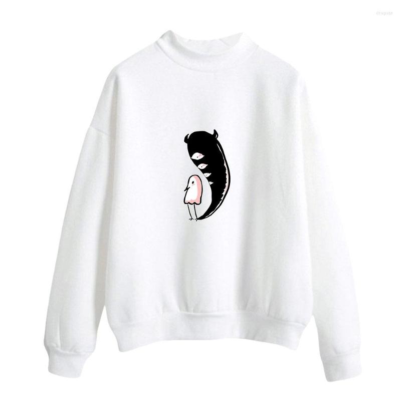 

Women's Hoodies 2022 Oyasumi Punpun Turtleneck Sweatshirts Women Fashion Anime Sweatshirt Casual Pullover Clothes, Black