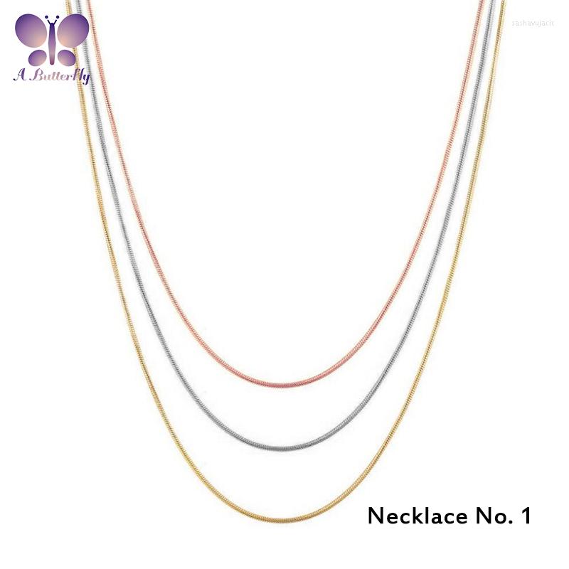 

Chains 100% 925 Sterling Silver Necklace 40 5cm O-Shaped Chain Box Snake Bone Length Can Be Adjusted