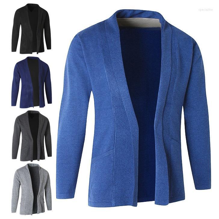 

Men' Sweaters 2022 High Quality Cardigan Casual Knitted Sweater 80s Men' Spring Coat Solid Color Long Sleeve Slim Fit Outerwear, Black
