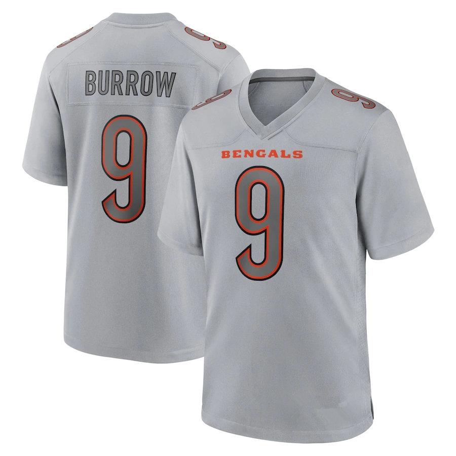

jersey Joe Burrow #9 Cincinnati''Bengals''MEN Atmosphere Fashion football Silver''nfl