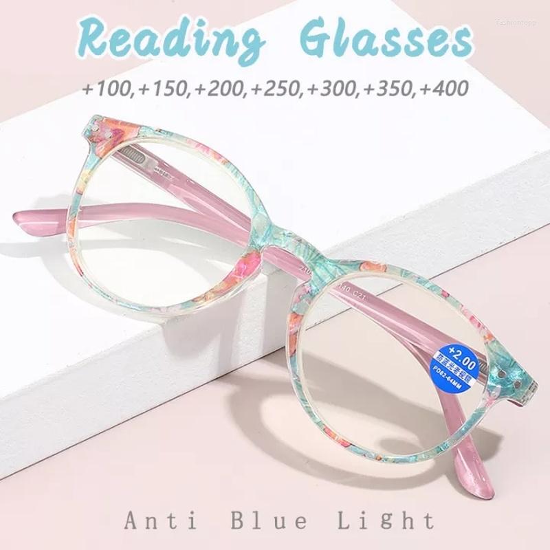 

Sunglasses Round Reading Glasses Women Anti Blue Light Hyperopia Fashion Colorful Presbyopic Eyeglasses For The Elderly 1.0 To 4.0