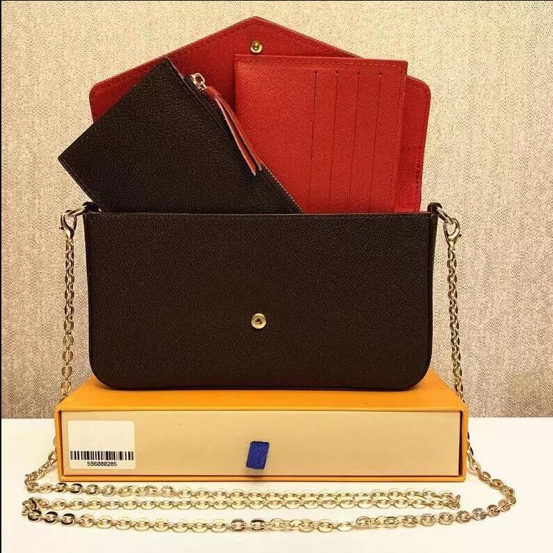 

2022 Fashion Bags-piece set luxurys Should Bag Fashion Tote Purse wallet Crossbody Bags Small Chain Purse, Brown flowers