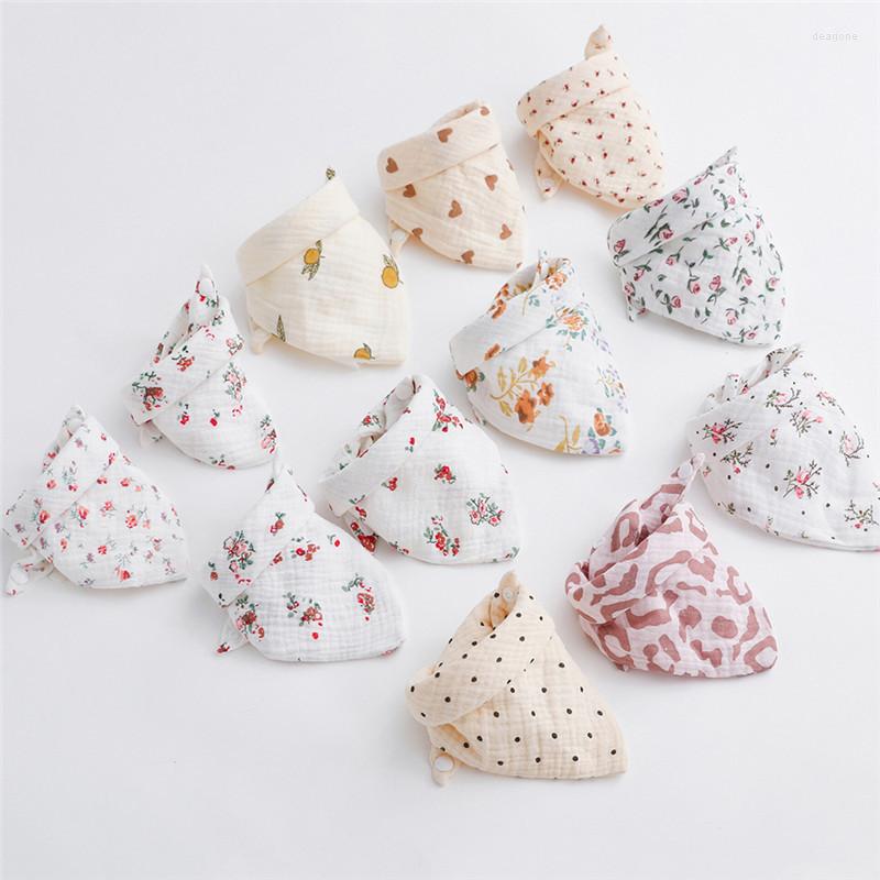 

Hair Accessories Baby Muslin Bandana Bib 4 Layer Triangle Burp Cloth Born Feeding Saliva Towel Child Drooling Accessori, P-003