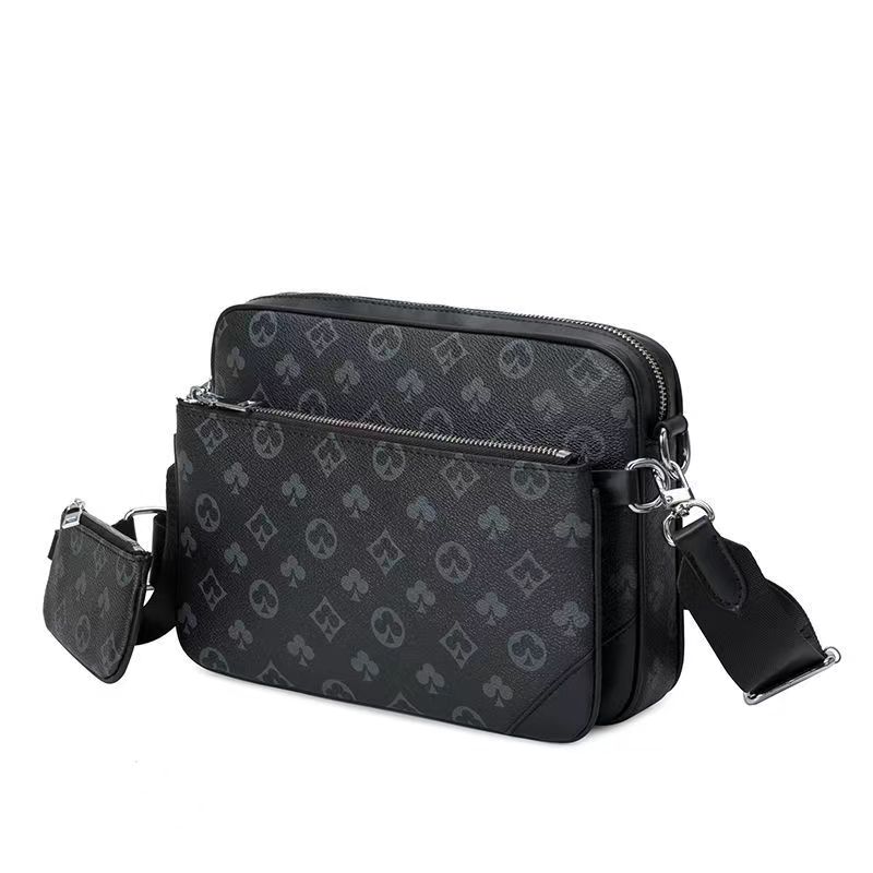 

Trio Messenger Bag Men Crossbody Shoulder Bags Luxury Designer Double-Sided Color 3pcs Wallet Purse Top-quality YSLity louiseity LVs Viutonity, With logo
