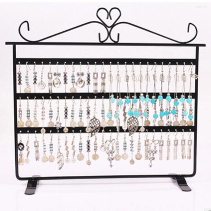 

Jewelry Pouches 72 Holes Earrings/Necklace/Ear Studs Display Holder Stand Showcase Metal Organizer Rack Flat Earring