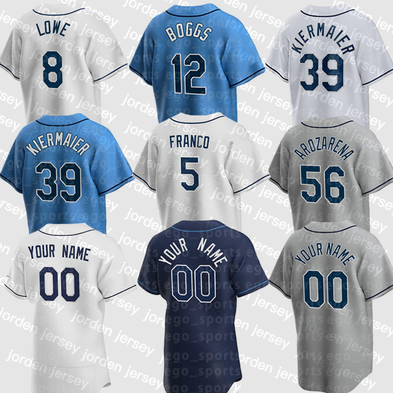 

NEW College Baseball Wears Tampa Bay 39 Kevin Kiermaier Jersey 12 Wade Boggs 17 Austin Meadows 5 Wander Franco 56 Randy Arozarena 50 Charlie, Men's color 4