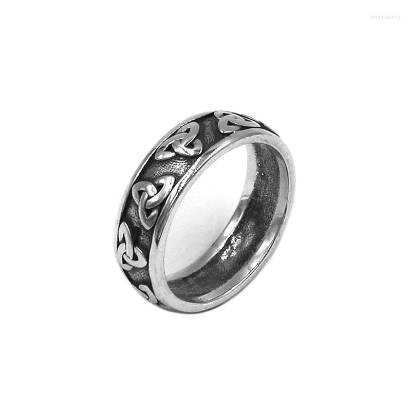 

Wedding Rings Fashion S925 Sterling Silver Celtic Knot Ring Claddagh Irish Jewelry Viking Biker For Women Girls SWR0945