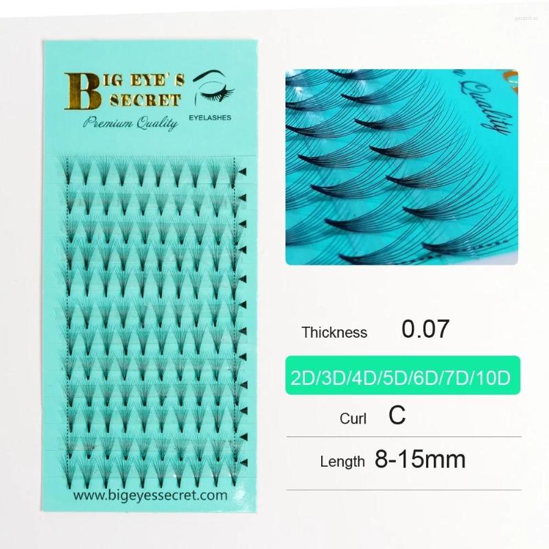 

False Eyelashes Big Eye's Secret 2D3D4D5D6D Russian Premade Volume Extension Short Stem Pre Made Fans C/D Curl Mink Individual Lashes