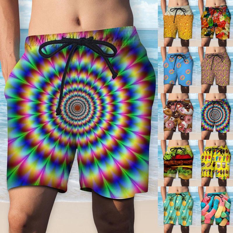 

Men's Shorts Printed Food 3D Swim Beach Men's Realistic Summer Pants, Yellow