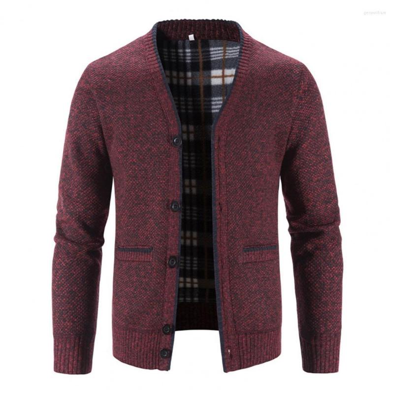 

Men's Sweaters Stylish Plush Plaid Lining Autumn Jacket Fall Thermal Soft, Blue