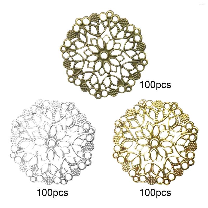 

Charms 100 Pieces Hollow Flower Pendants Metal Pendant For Jewelry Findings