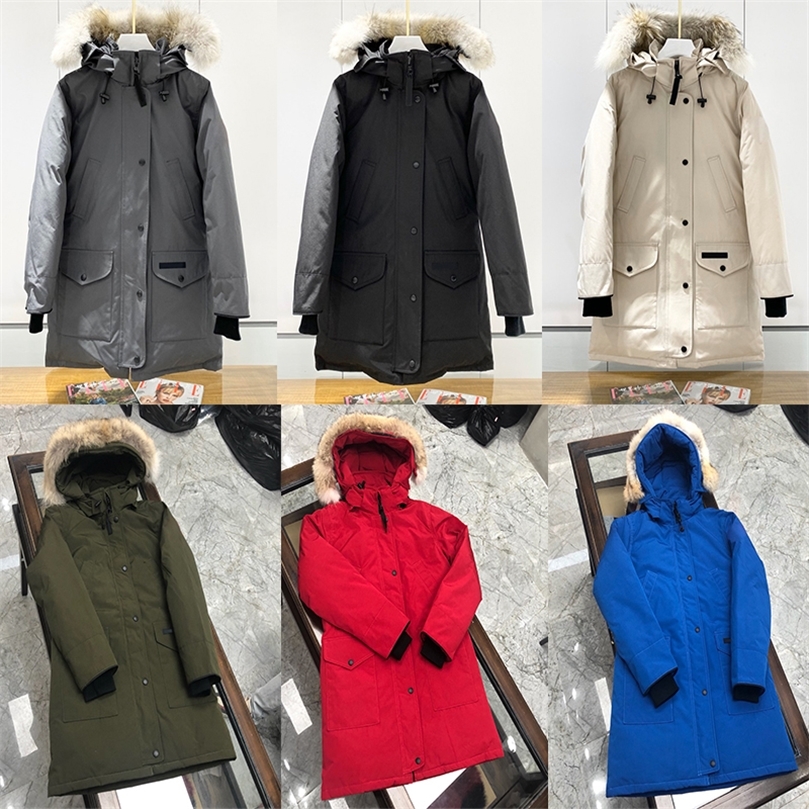 Mens Down Parkas 22SS Winter Trillium Outdoor Leisure Sports Down Jacket Duck Windproof And Parker Long Collar Warm Leather S Real Wolf Fur 220902