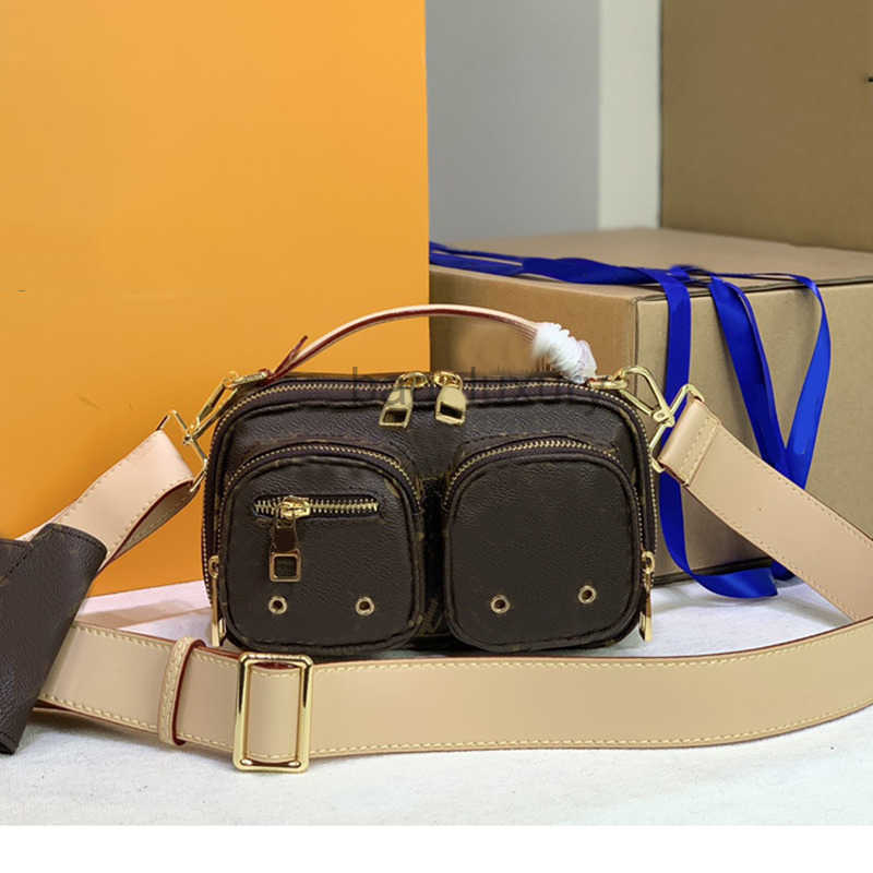 

Shoulder Bags Crossbody in Women Camera Bag Men Old Flower Shoulder Bags Multi Pocket Clutch Bags Fashion Purse Canvas Genuine Leather High, Black