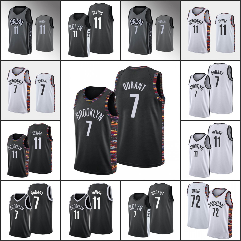 

Jersey Wholesale Custom Brooklyn''Nets''Men Kyrie Irving Kevin Durant 72 Biggie Basketball ''NBA''Youth Women