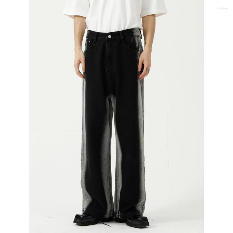 

Men's Jeans Men's Korean Fashion Baggy Black Loose Straight Denim Pants Streetwear Hip Hop Trousers For Male