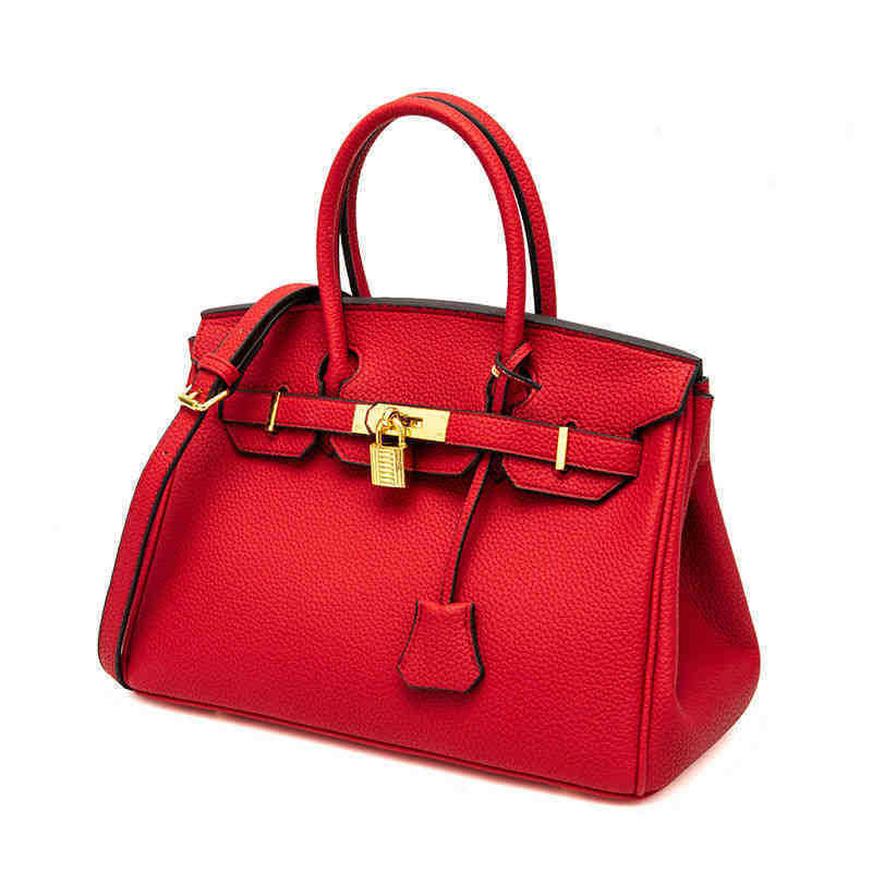 

Designer Bags Designer Luxury Birkinss Handbags Top Leather Bag Women's 2022 Large Capacity Temperament Litchi Pattern Platinum TT, Sky blue