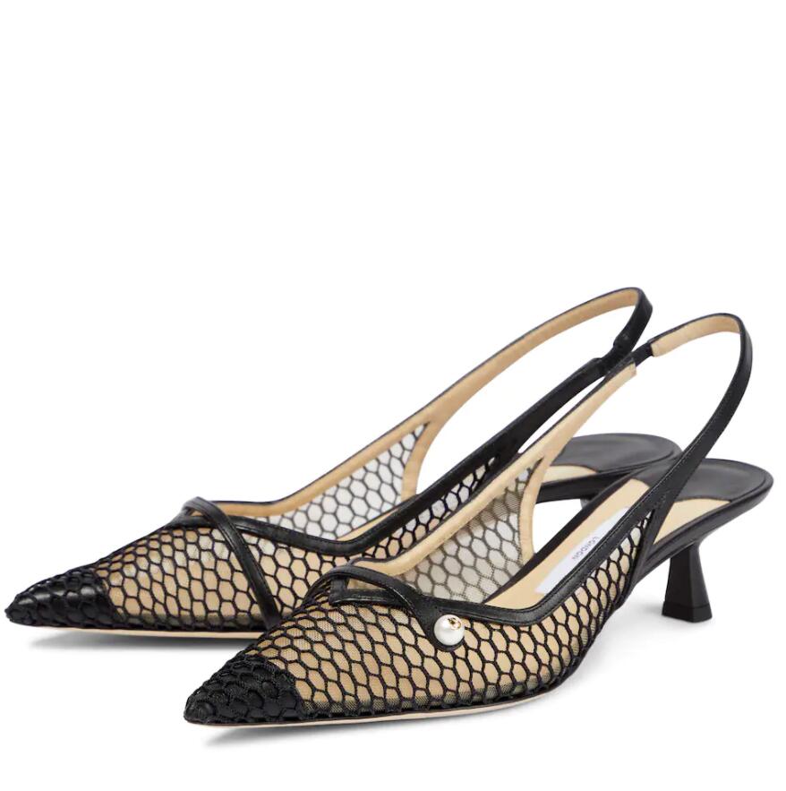 

Amita 45mm London Women sandal high heels mesh slingback sandals Luxury brands sexy heel Gladiator sandalies Pointed toe wedding party dress 35-43, Jm#07