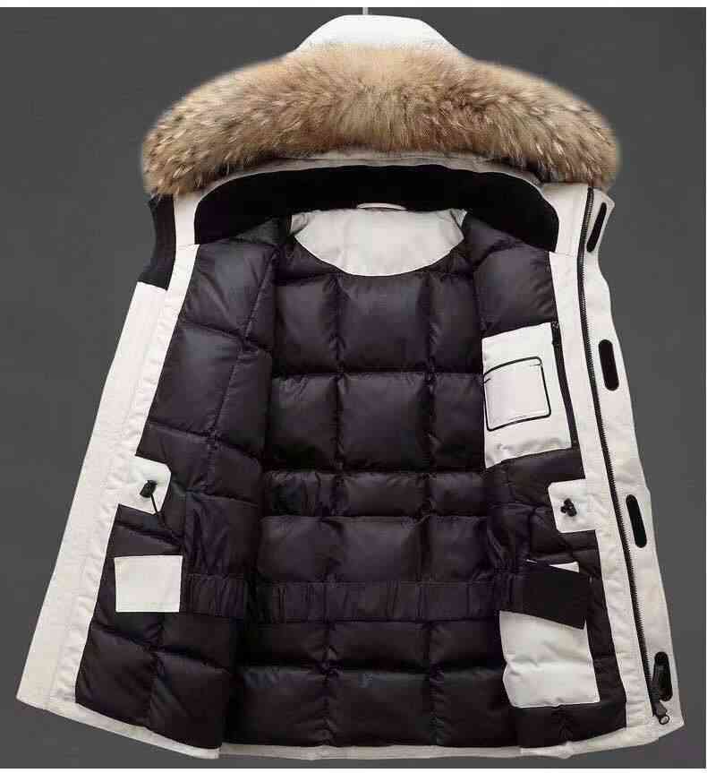 2022 Men's Down Parkas Expedition model with chip 08 large goose cold proof graphite gray wolf hair