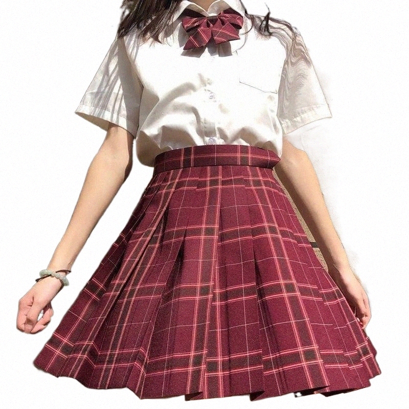 

Skirts skirts Summer Preppy Style Women's High Waist Plaid Skirt School Girl Uniform Pleated Anime Sexy Sailor Suit Lolita Outfit m6z7#, Red