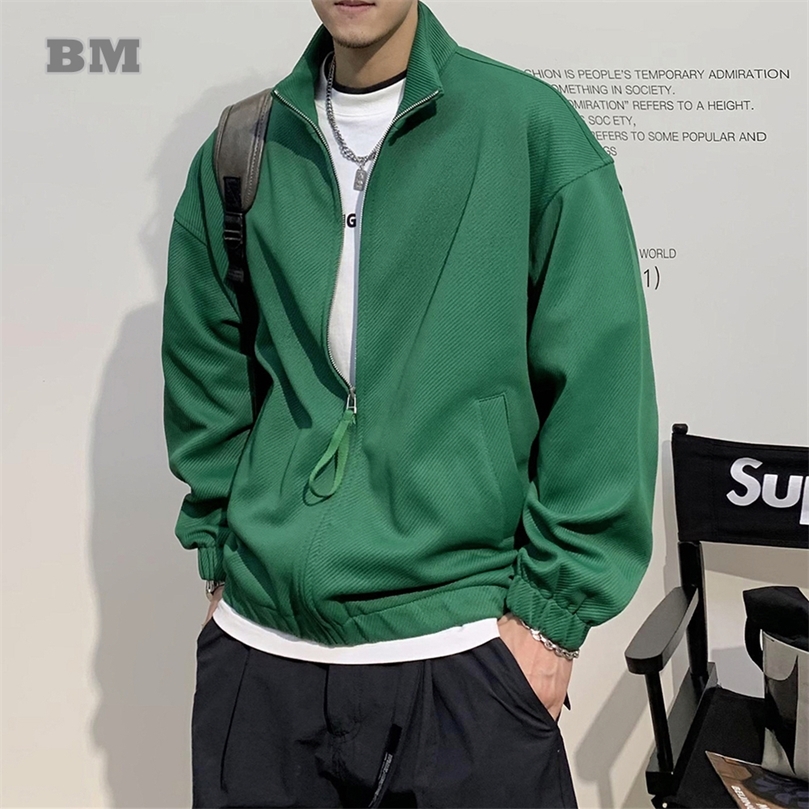 Mens Jackets Spring Autumn Fashion Korean Hip Hop Sports Jacket Streetwear Stand Collar Coat Men Clothing Harajuku Casual Black Tops 220902