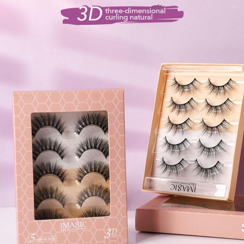 

False Eyelashes 5 Pairs Reusable Self-adhesive Cruelty-free Handmade Eye Lashes Extension Fluffy Wispy Crisscross