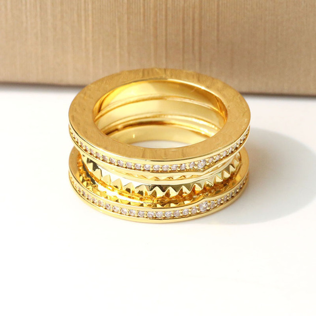 

20 Style Classic Spring Numeral Ring for Men Women Girls 18KGP Rose Gold Stainless Steel Luxury Charms Jewelry