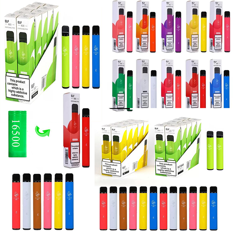 

Battery 16500 Elf 600 Puffs Disposable 2% 2ml Pre-filled Cartridge Pods 850mAh Portable Vaporizer